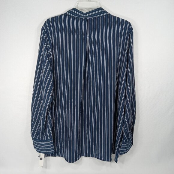 ZAC & RACHEL Women's Blue Striped Long Sleeve Button Front Shirt Size XL NWT - Picture 3 of 13